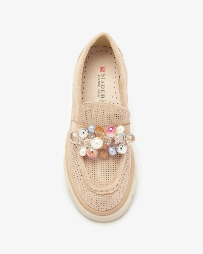 Női világosbarna áttört mokaszin Peloga- Footwear