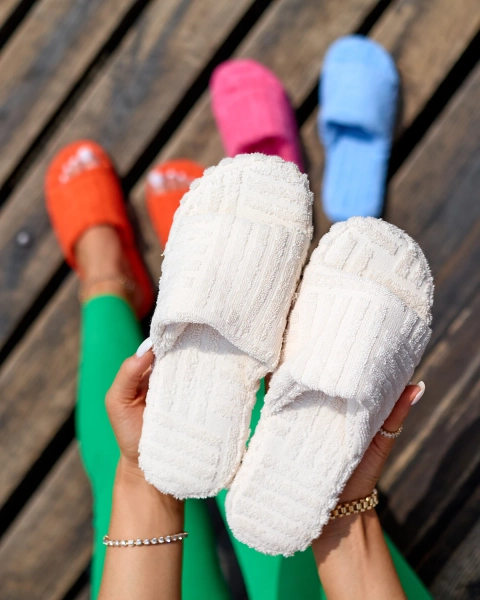 Royalfashion Bézs női szövet flip-flop Tylles