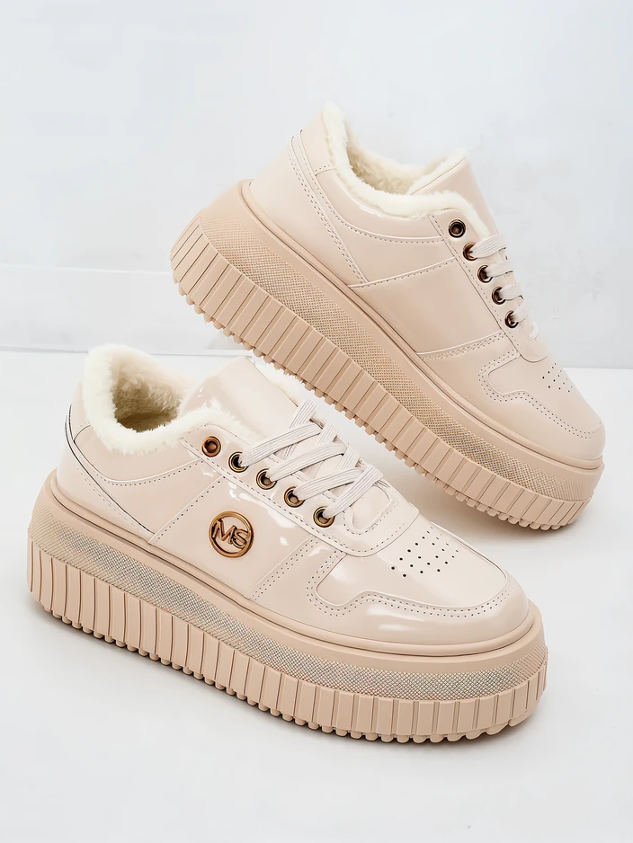 Royalfashion Melegített női tornacipő szőrmével Rozit