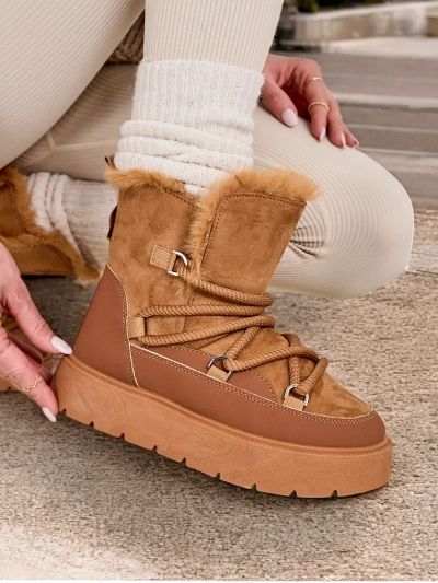 Royalfashion Női fűzős havacsizma Liloz