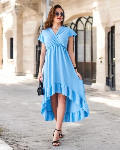 Royalfashion Női midi ruha aszimmetrikus szegéllyel