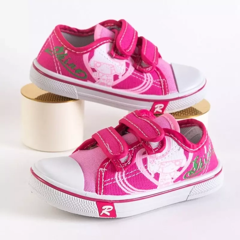 OUTLET Gyermek fukszia cipők tépőzáras Kail- cipővel