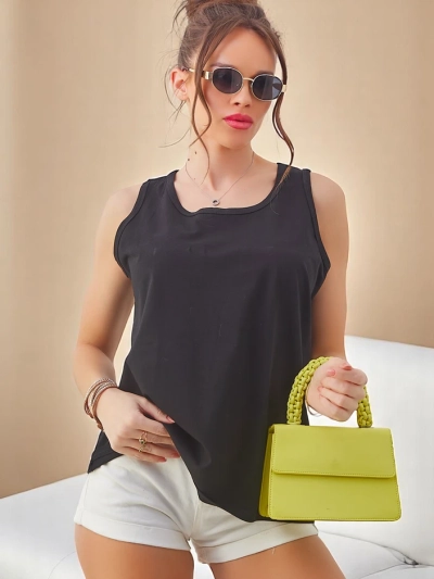 Royalfashion Női Pamut Ujjatlan Top Csipkebetéttel
