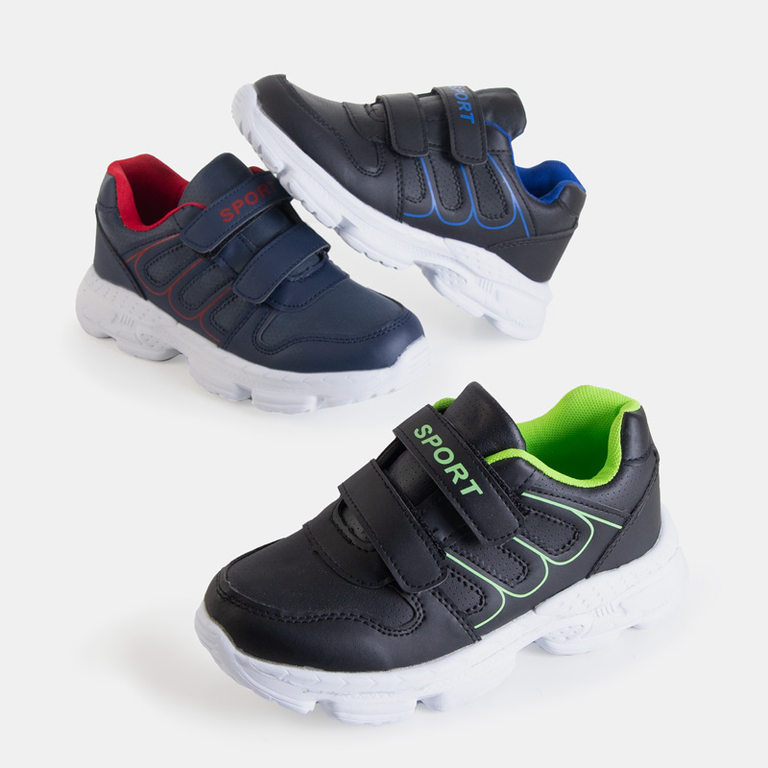 Fekete fiú sportcipő kék betétekkel Ewald - Cipő
