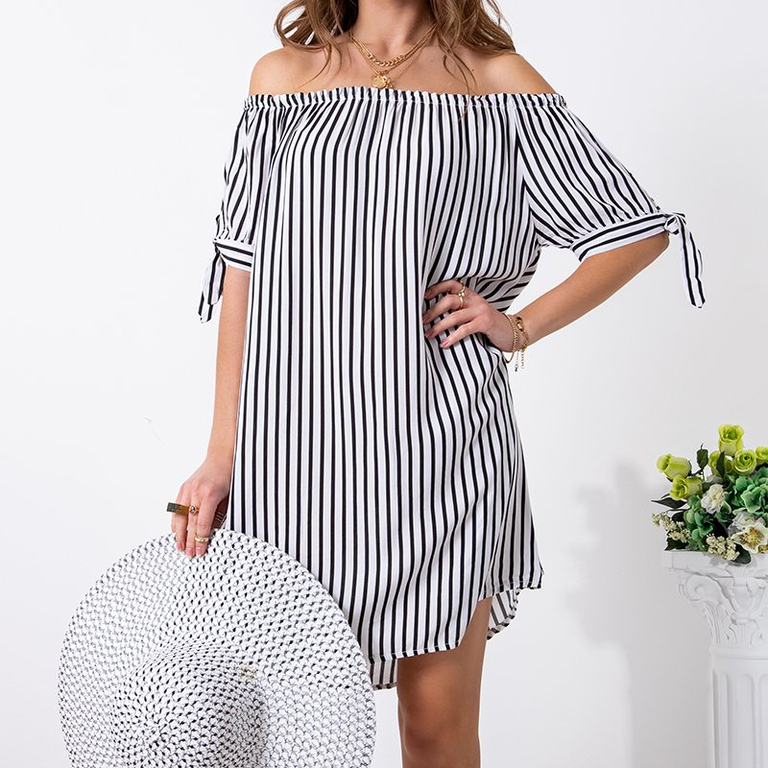 Női fekete csíkos ruha - Ruházat