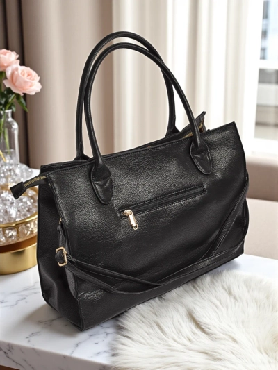 Aristea Nero női táska, fekete öko bőr, 41x31, elegáns