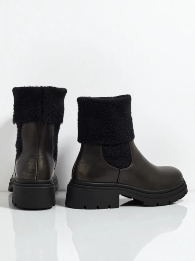 Női öko bőr bokacsizma szőrmével Kesy