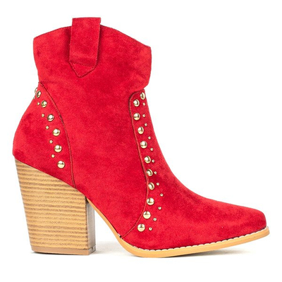 Piros cowboy csizma a magas Gana oszlopon - Lábbeli