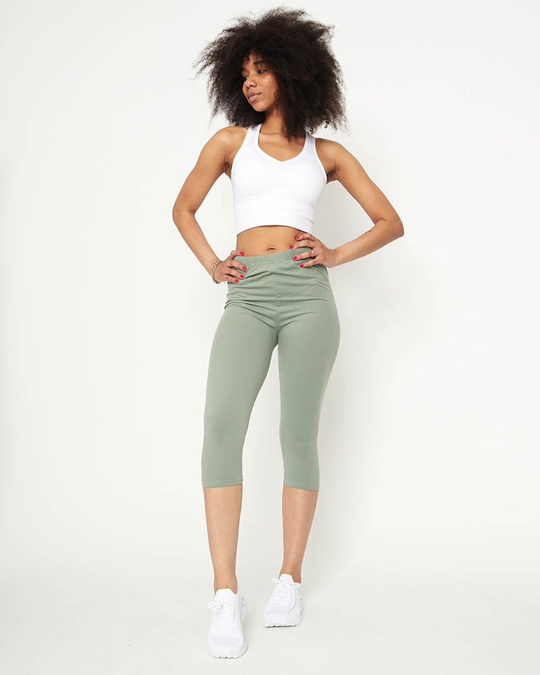 Zöld női 3/4 kerékpáros leggings - Ruházat