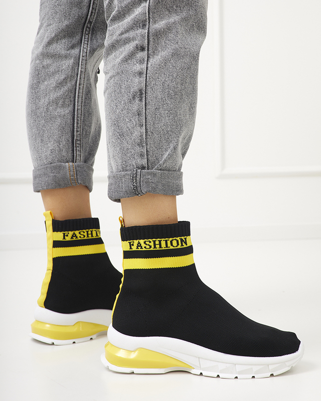 Jammy női fekete magas tornacipő - lábbeli