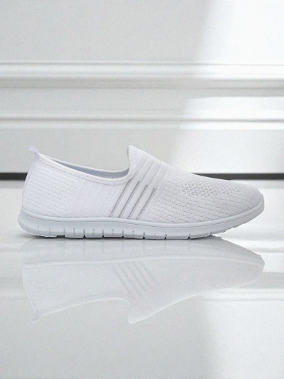 Női fehér slip-on cipő, Callisto szövet – könnyű cipő tavaszra és nyárra