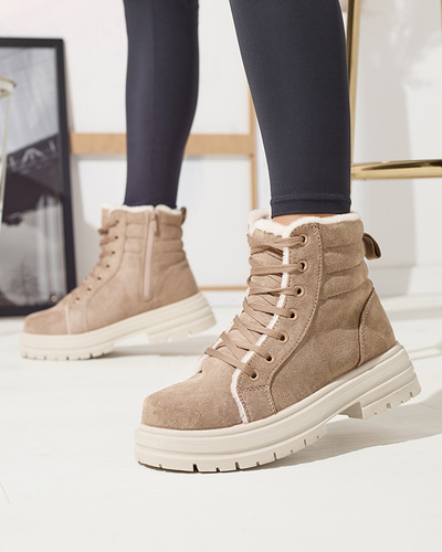 Női szigetelt trapper csizma barna színben Tivica - Lábbeli