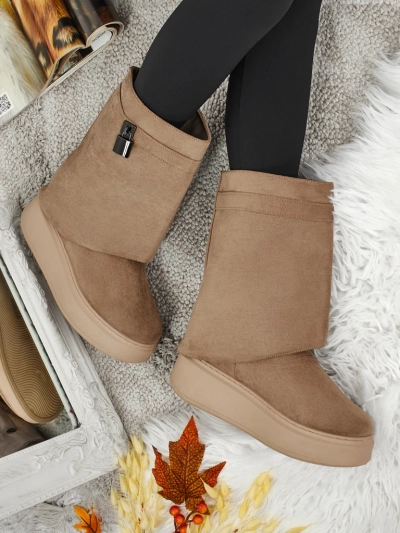 Rövid női hócsizma a'la Elizze, rögzíthető szárral