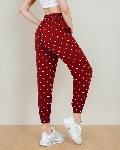 Royalfashion Női szövetnadrág szívekkel