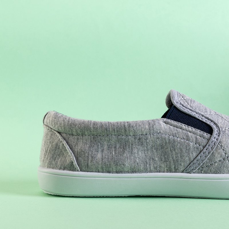 Szürke női papucs, sötétkék betétekkel Weridia - Lábbeli