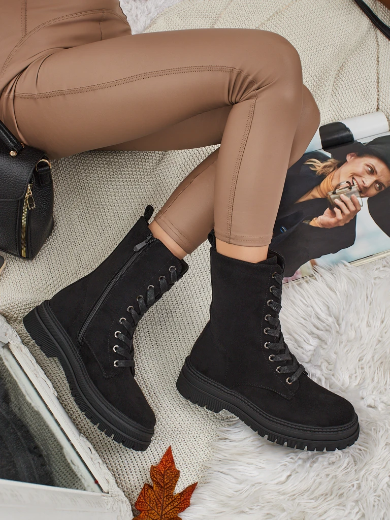 Női öko velúr worker stílusú bokacsizma Molistea