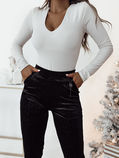 Royalfashion Sötétbarna kordbársony szövetnadrág nőknek