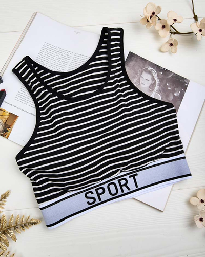 Royalfashion női csíkos sportmelltartó