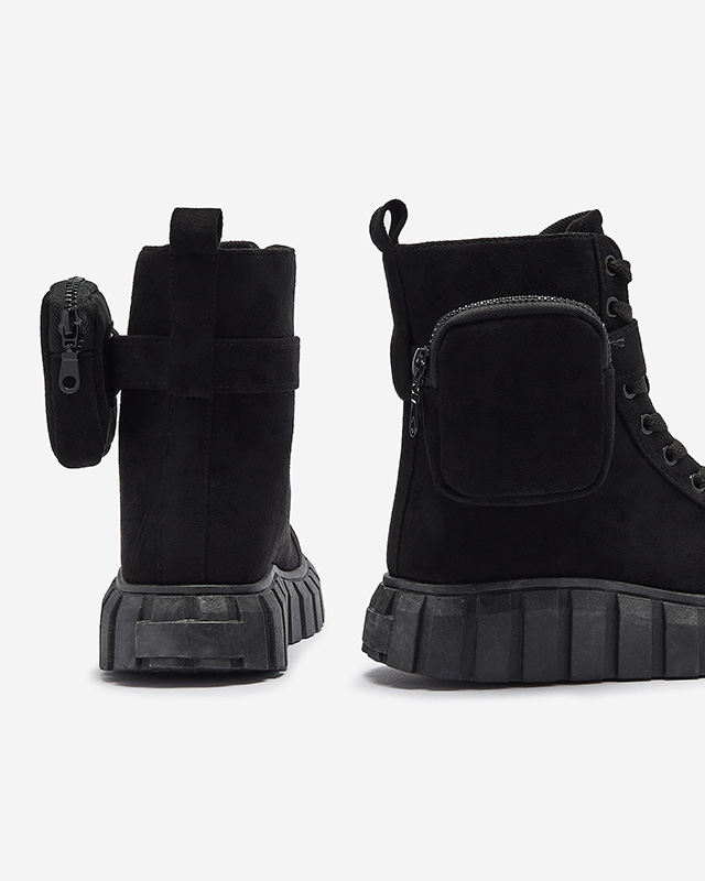 Női csizma tasakkal, fekete színben Sauups- Footwear