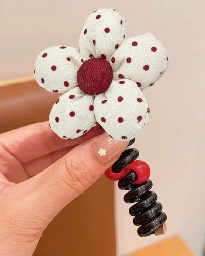 Royalfashion Hajgumi spirál formában, kis virággal – Blossom Coil