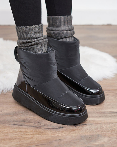 Royalfashion Black Maderta csúszós női hócsizma
