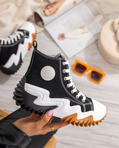 OUTLET Fekete női sportcipő a'la sneakers Oqapi - Lábbeli