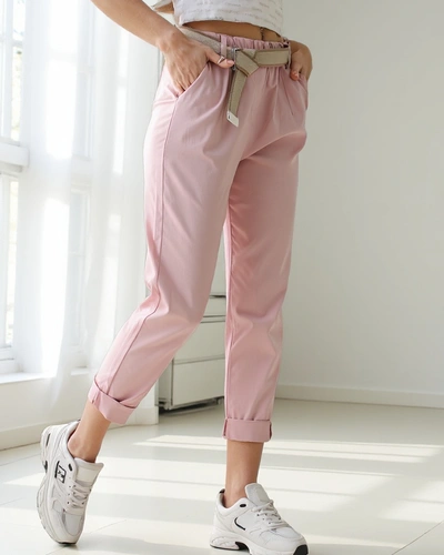 Royalfashion Viszkóz egyenes női nadrág övvel