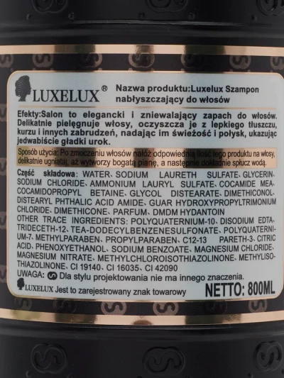 Luxelux Hajsampon Aranyklasszikus 800 ml