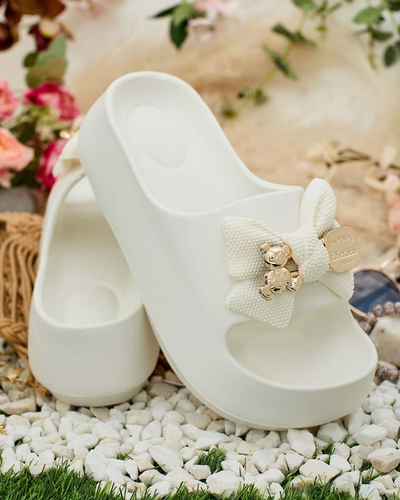 Royalfashion Női gumi flip-flop díszes masnival Afeen