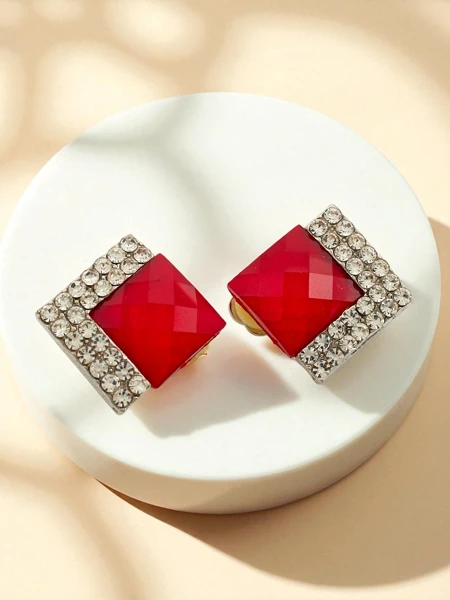 Royalfashion női klipszes kristály és cirkon fülbevaló