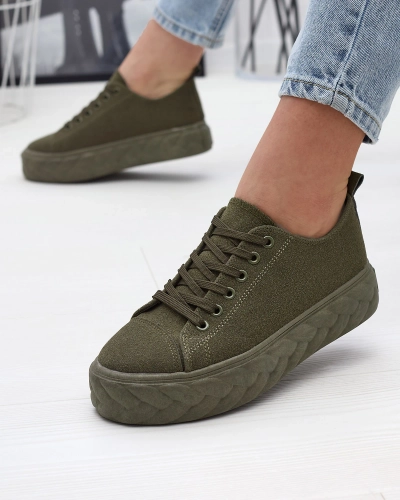 Sötétzöld női platform tornacipő Sedix - Lábbeli