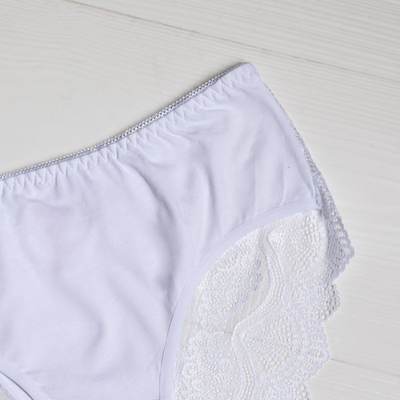 Női fehér pamut bugyi PLUS SIZE - Fehérnemű