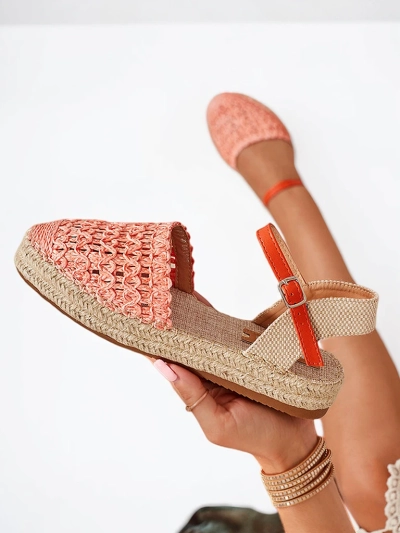 Narancssárga női espadrilles áttört Triumf - Lábbeli