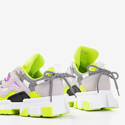 Neonowe zielone sportowe buty damskie Crazy - Obuwie