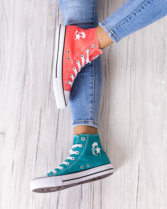 Női magas szárú Garet korall tornacipő - Lábbeli