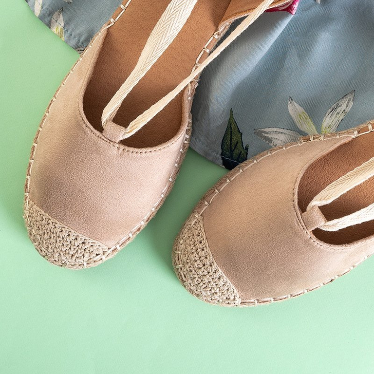 OUTLET Kötött bézs espadrillák Ninah - Cipők