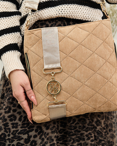 Royalfashion Barna steppelt öko-szarvasbőr női kézitáska