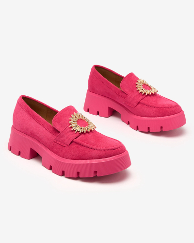 Royalfashion Fuchsia női öko velúr mokaszin Likoki