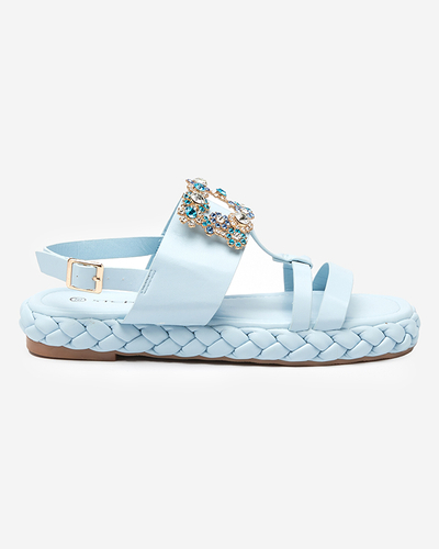 OUTLET Női kék szandál dekoratív Govy-Footwear csattal