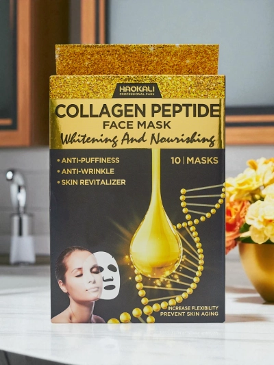Aurora Collagenus Peptide Mask – Ragyogó Arcmaszk Haokali 10 db