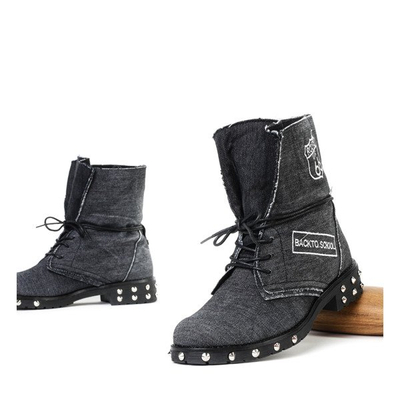 Jeansowe workery w kolorze czarnym Irini - Obuwie