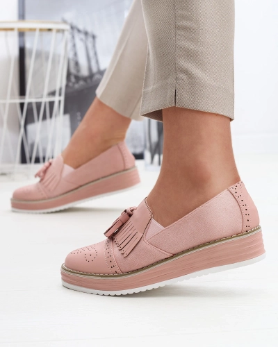 Rózsaszín női alacsony sarkú félcsizma Veolita- Footwear