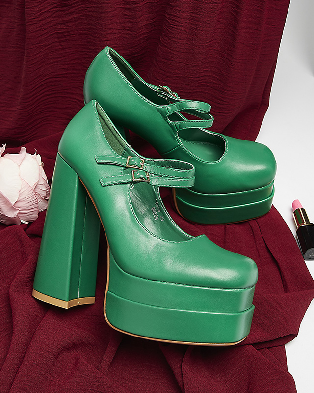 Zöld női magas tűsarkú cipő Edisa - Lábbeli