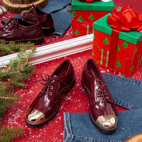 Bordó alacsony orrú cipő Öltöny - lábbeli