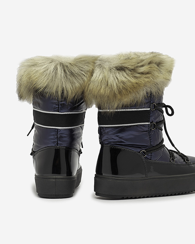 Női tengerészkék lakkozott hócsizma Luccav- Lábbeli