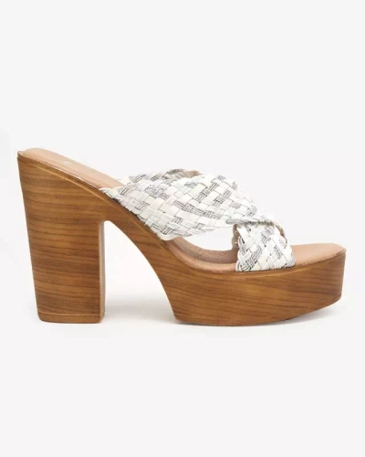 OUTLET Női fehér papucs magas oszlopon Kotinso - Lábbeli