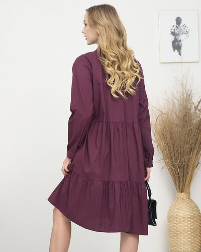 Maroon női ruha PLUS SIZE- Ruházat