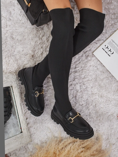 Hosszú női felbújós csizma díszítéssel Novera