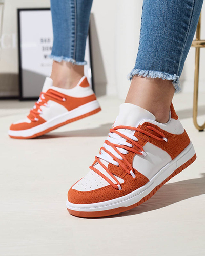 Royalfashion Női sportcipő fehér és narancssárga színben Riloxi