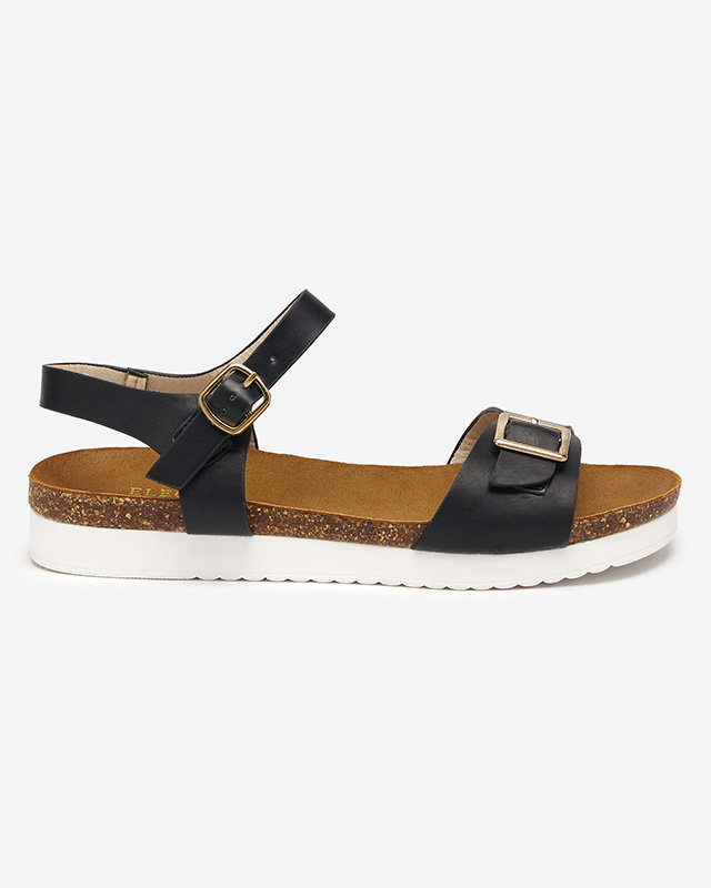 OUTLET Fekete lapos női szandál Astreas - Lábbeli